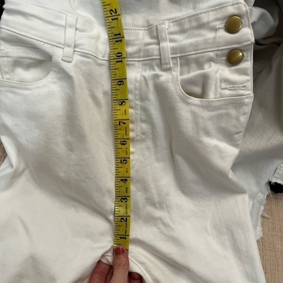 SSO BY Danielle Second Skin Overalls WeWoreWhat White Denim Overalls Gold - Picture 14 of 16